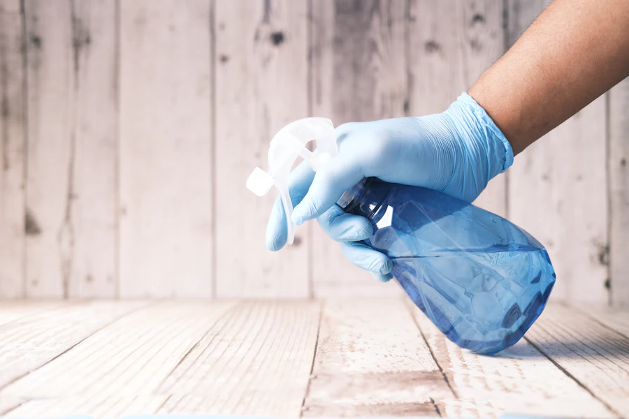 Professional commercial cleaning service disinfecting an Orlando workspace